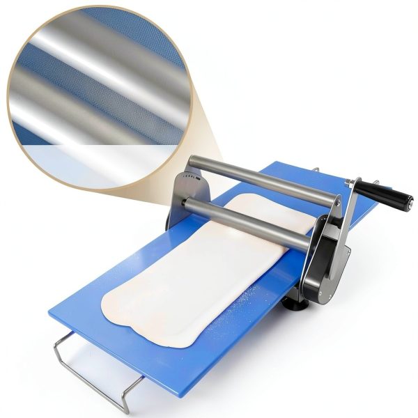 Folding Dough Sheeter with 2 Sheeter Boards, Stainless Steel, Adjustable Thickness, Manual Dough Roller Machine-4