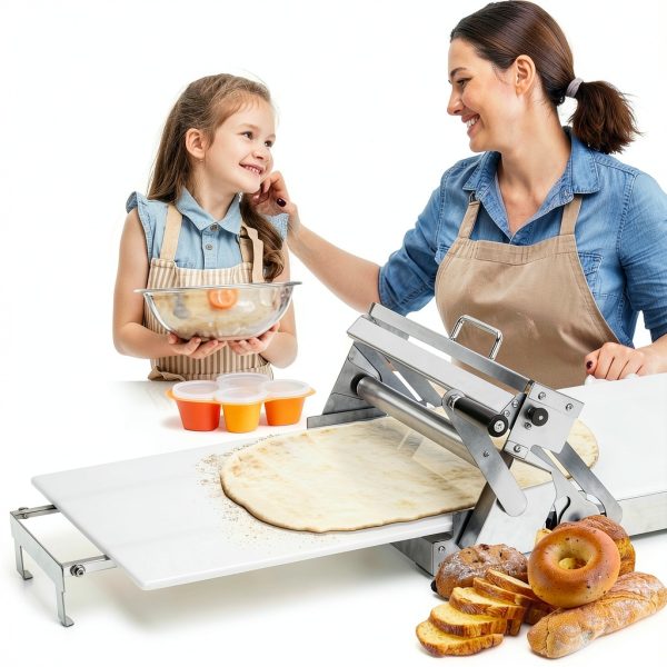 Folding Dough Sheeter 15.8" Stainless Steel Manual Roller for Pizza-6