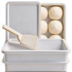 DoughMate® Artisan Kit – 2 Pizza Dough Proofing Trays, 1 Lid, and Dough Scraper – Food Contact Certified, Stackable, Made in USA-0