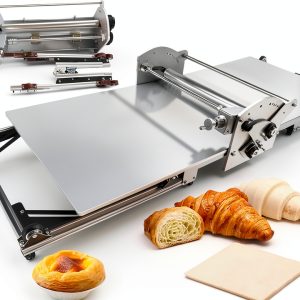 New Upgraded 22.4" Folding Dough Sheeter, Thickness Adjustable Electric Dough Roller, Machine Stainless Steel Sheeter, Baking Pastries and Bread, for Home and Commercial Bakeries-0