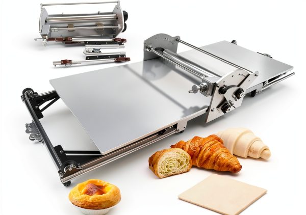 New Upgraded 22.4" Folding Dough Sheeter, Thickness Adjustable Electric Dough Roller, Machine Stainless Steel Sheeter, Baking Pastries and Bread, for Home and Commercial Bakeries-0