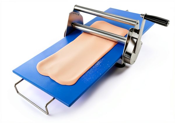 Folding Dough Sheeter with 2 Sheeter Boards, Stainless Steel, Adjustable Thickness, Manual Dough Roller Machine-0