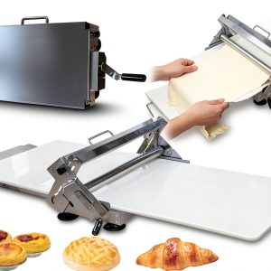 Folding Dough Sheeter (40.9''x15.5")，with Sheeter Board Manual Dough Roller Machine Stainless Steel Sheeter With 55 Adjustable Thicknesses, Commercial Grade Capacity (silvery)-0
