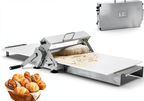 Folding Dough Sheeter 15.8" Stainless Steel Manual Roller for Pizza-0
