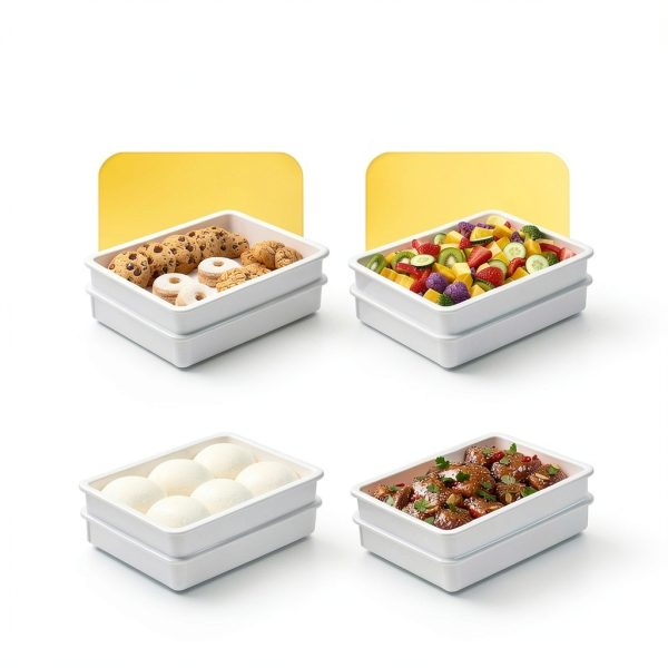 DoughMate® Artisan Kit – 2 Pizza Dough Proofing Trays, 1 Lid, and Dough Scraper – Food Contact Certified, Stackable, Made in USA-6