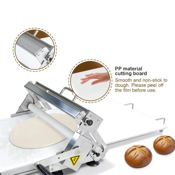 Manual Dough Sheeter 15.7",Roller Machine,Commercial Folding Dough Maker with Carry Handle, Adjustable Thickness for Pizza, Pasta, Pastry-5