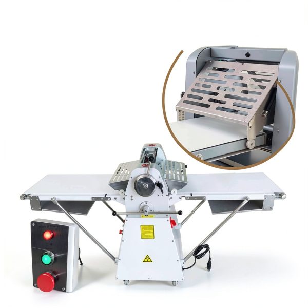 TECHTONGDA Dough Sheeter Fondant Roller 19.7" Silver Metal 220V-4