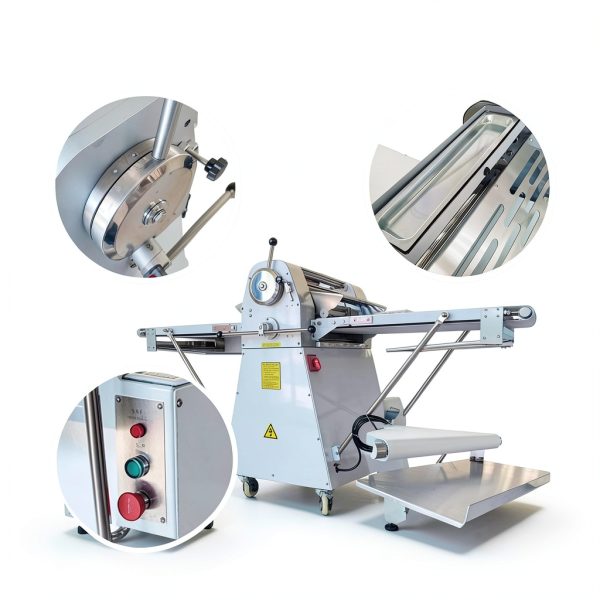 TECHTONGDA Dough Sheeter Fondant Roller 19.7" Silver Metal 220V-3