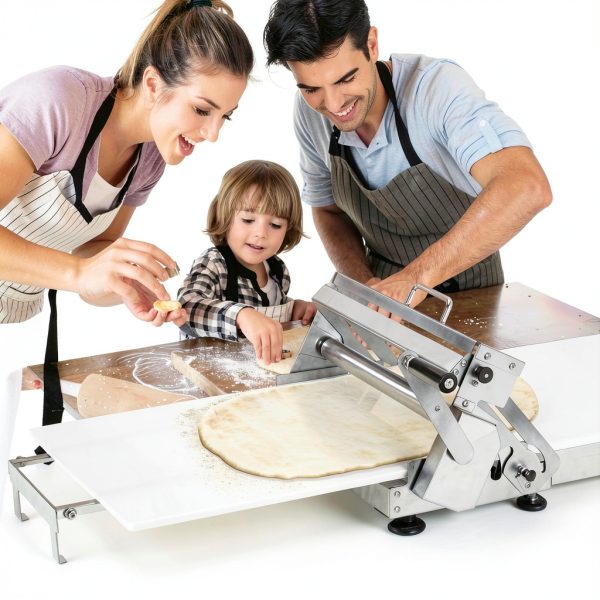 Folding Dough Sheeter 15.8" Stainless Steel Manual Roller for Pizza-8