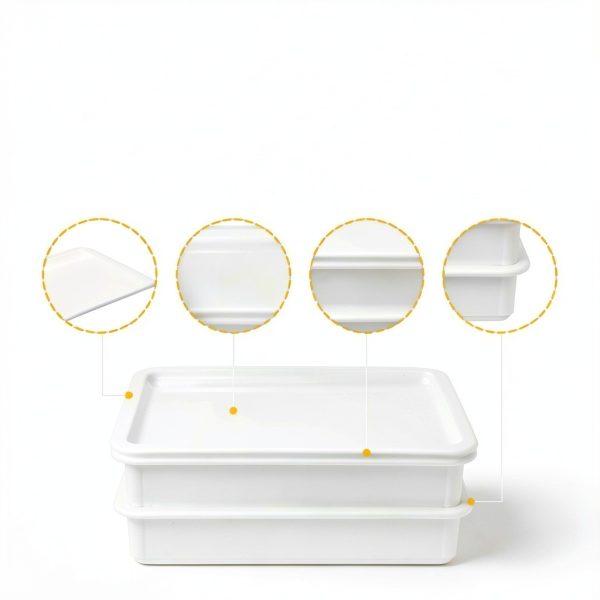 DoughMate® Artisan Kit – 2 Pizza Dough Proofing Trays, 1 Lid, and Dough Scraper – Food Contact Certified, Stackable, Made in USA-3