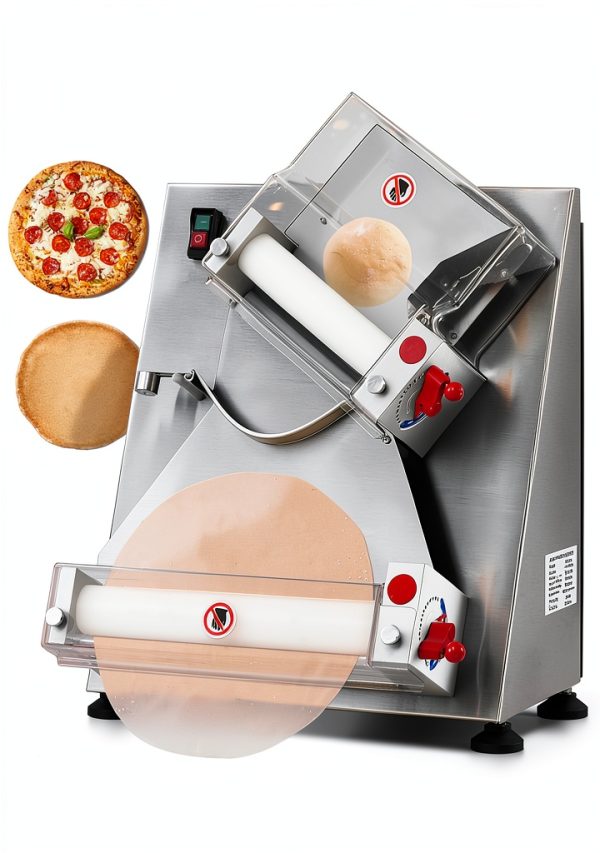 Commercial Pizza Dough Roller Sheeter, Max 12", CHEINAUTO Automatic 370W Electric Pizza Dough Roller, Stainless Steel, Suitable for Noodle, Pizza Bread and Pasta Maker Equipment-0
