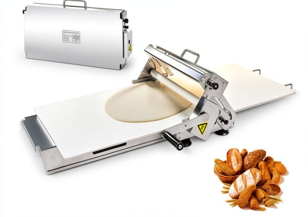 Manual Dough Sheeter 15.7",Roller Machine,Commercial Folding Dough Maker with Carry Handle, Adjustable Thickness for Pizza, Pasta, Pastry-0