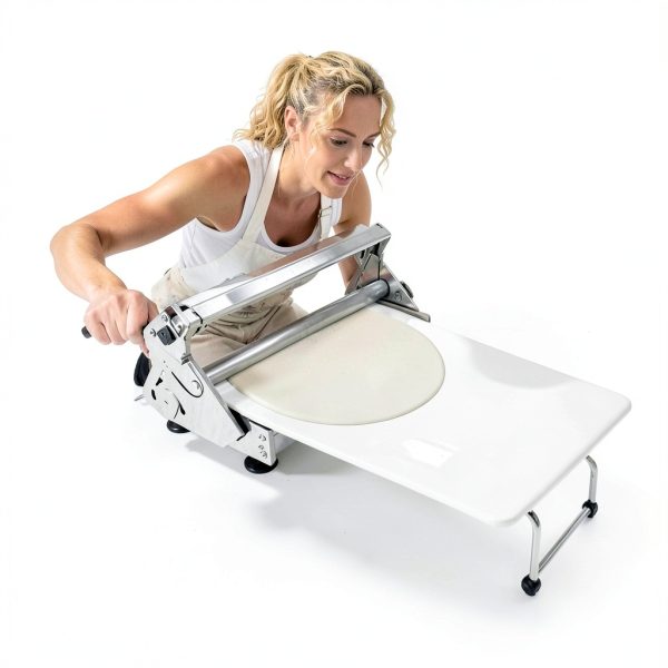 Folding Dough Sheeter (40.9''x15.5")，with Sheeter Board Manual Dough Roller Machine Stainless Steel Sheeter With 55 Adjustable Thicknesses, Commercial Grade Capacity (silvery)-3