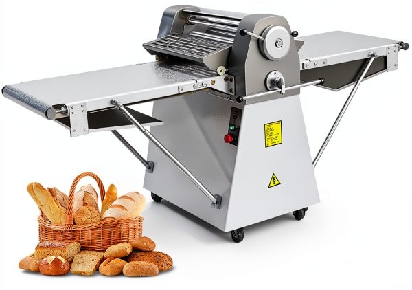 TECHTONGDA Dough Sheeter Fondant Roller 19.7" Silver Metal 220V-0